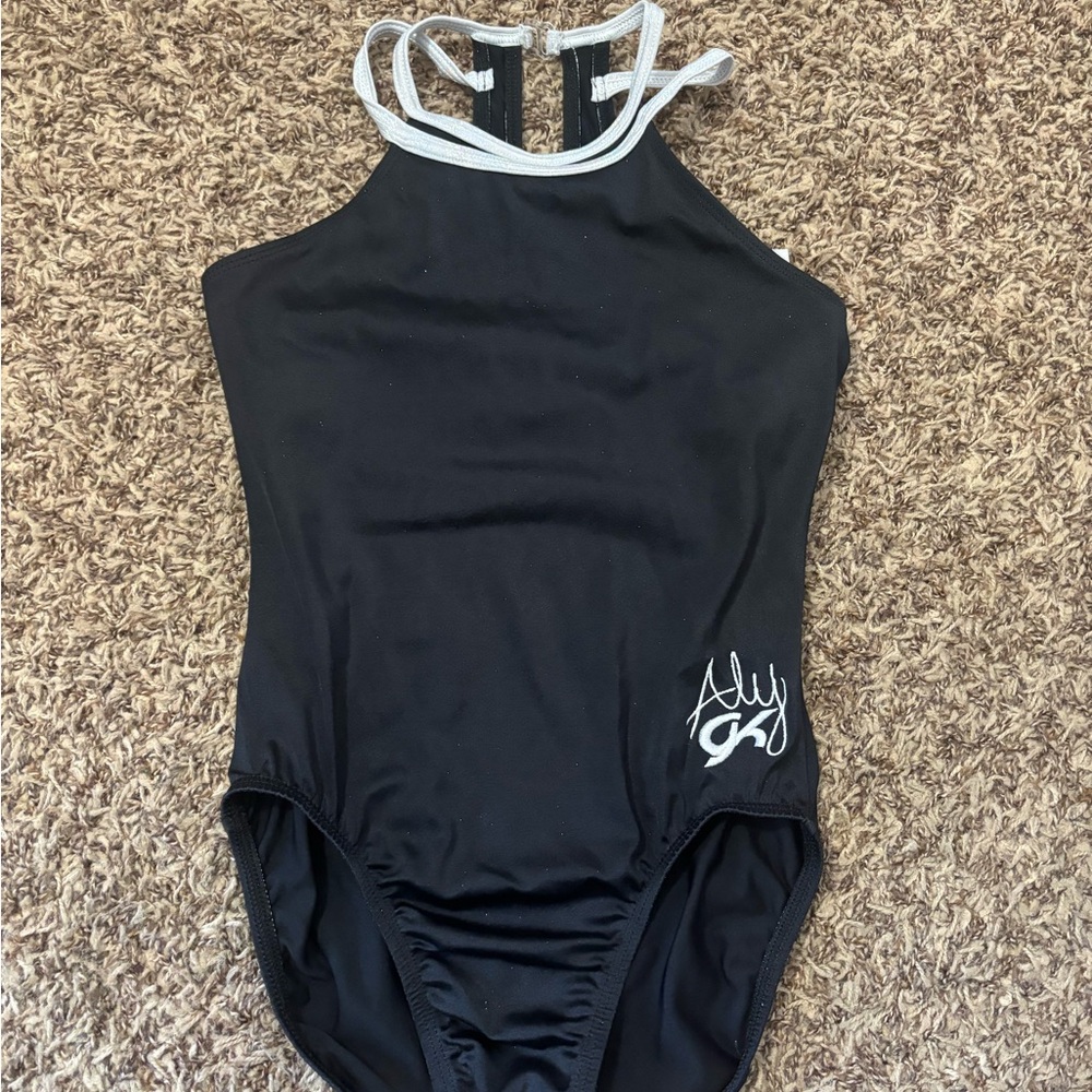 GK Elite Aly Raisman Sparkly Black Leotard